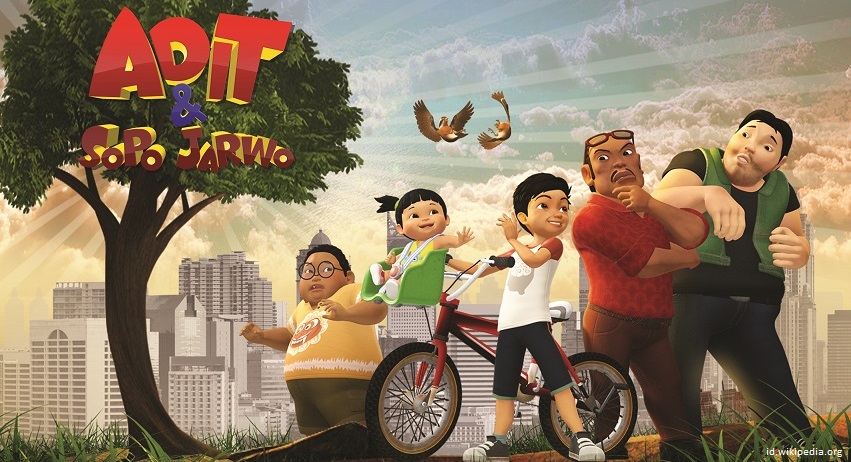 Karakter Adit, Sopo, dan Jarwo dari film animasi Indonesia Adit & Sopo Jarwo karya anak bangsa