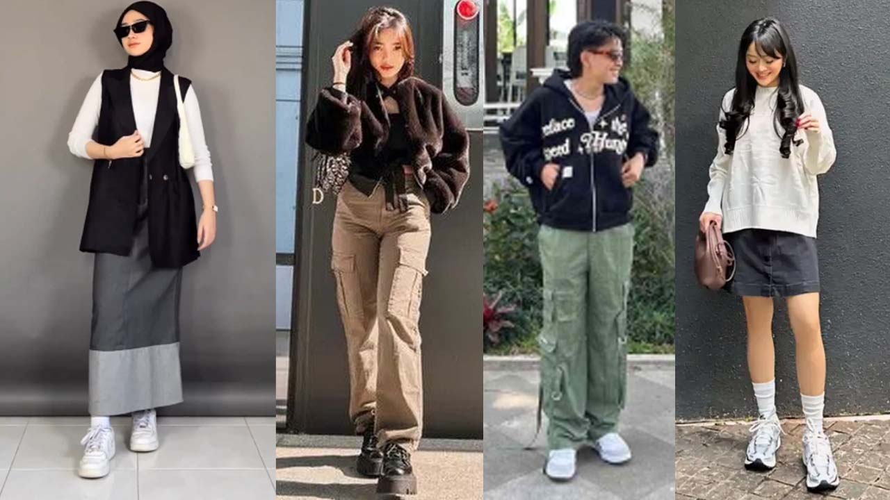 Anak muda Indonesia bergaya skena outfit lokal dengan fashion streetwear modern yang stylish dan autentik.
