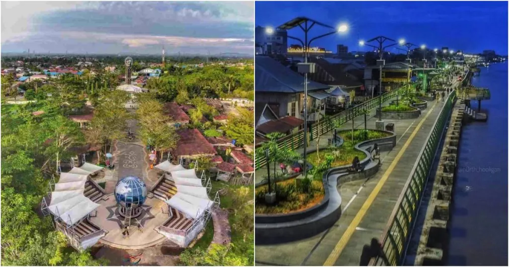 Tugu Khatulistiwa Pontianak Saat Imlek Tugu Khatulistiwa di Pontianak dengan lampion merah saat perayaan Imlek