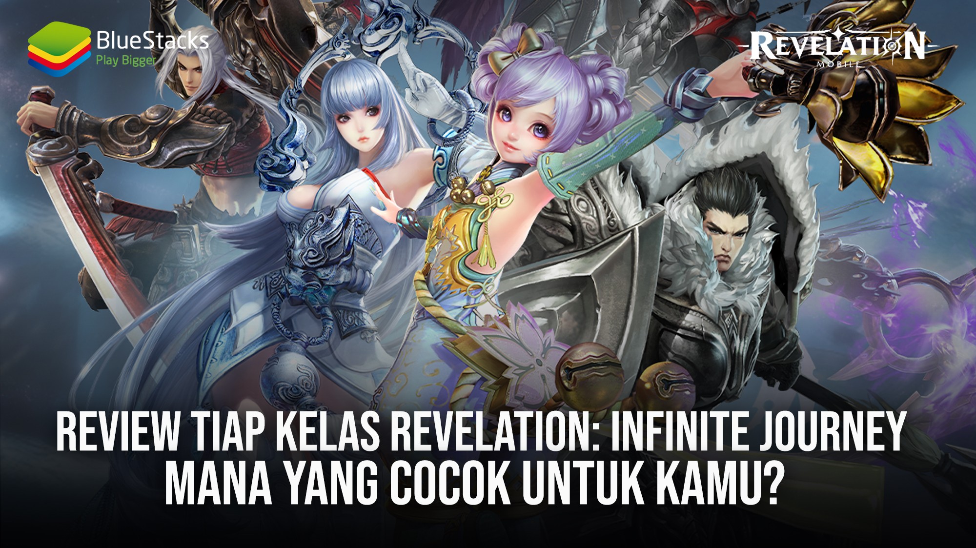Karakter Warrior di Revelation Infinite Journey dengan armor lengkap dan senjata pedang