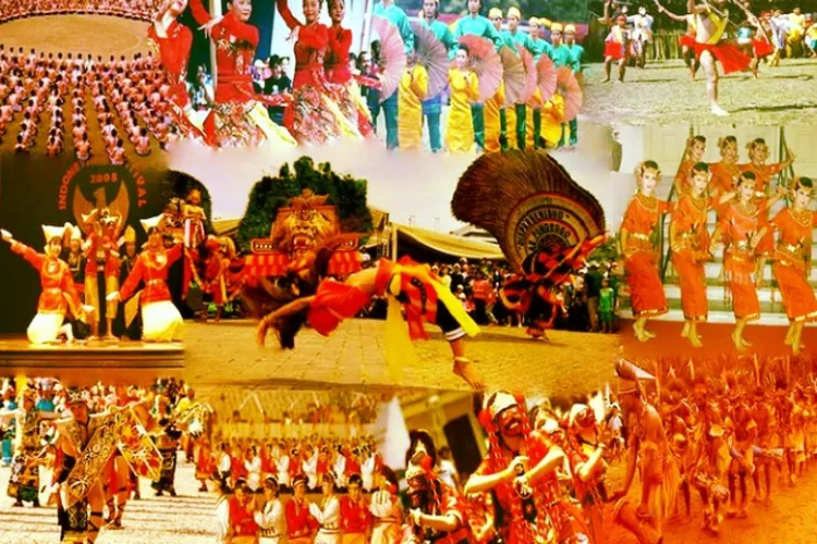Ilustrasi keberagaman seni budaya Indonesia termasuk tarian tradisional, batik, dan kerajinan tangan dalam era digital