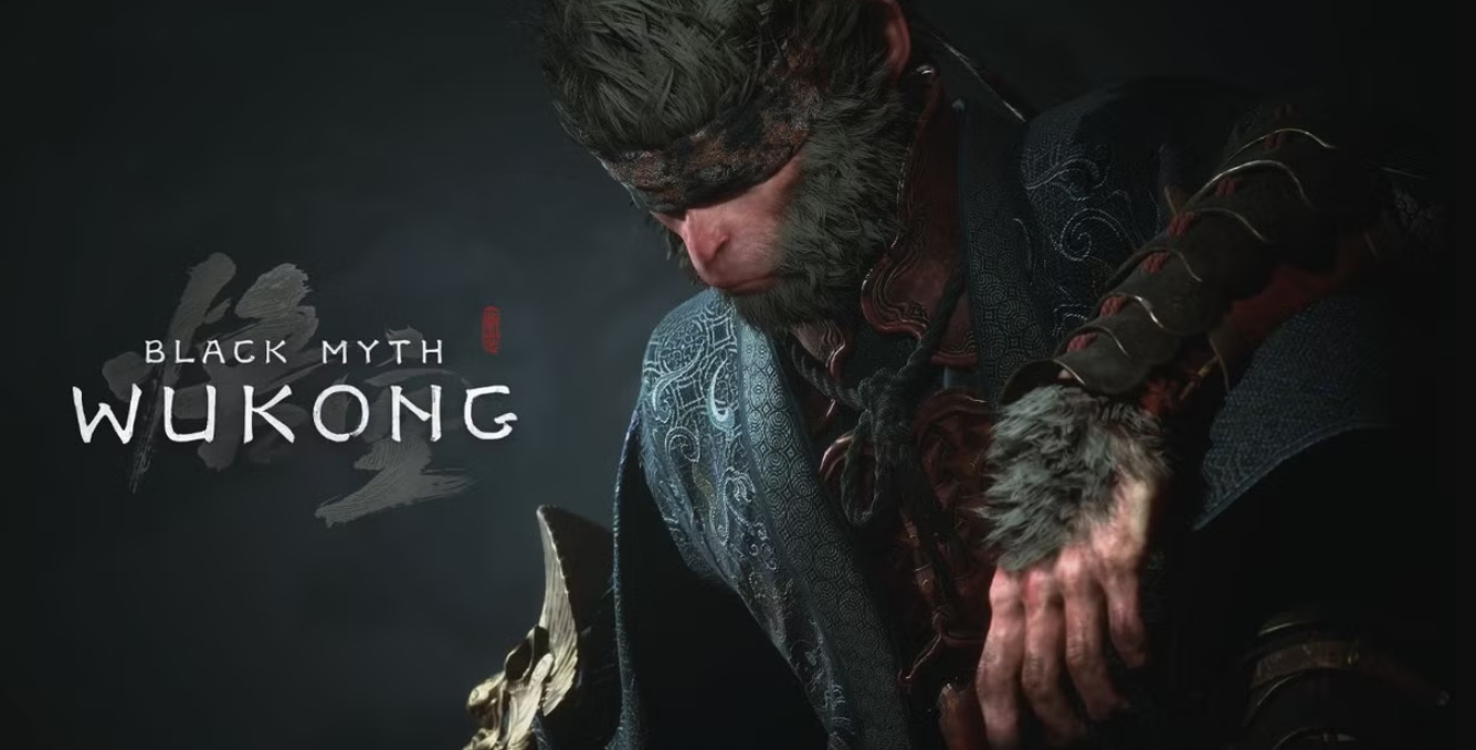 Karakter Sun Wukong sedang bertarung melawan bos besar di game Black Myth Wukong.