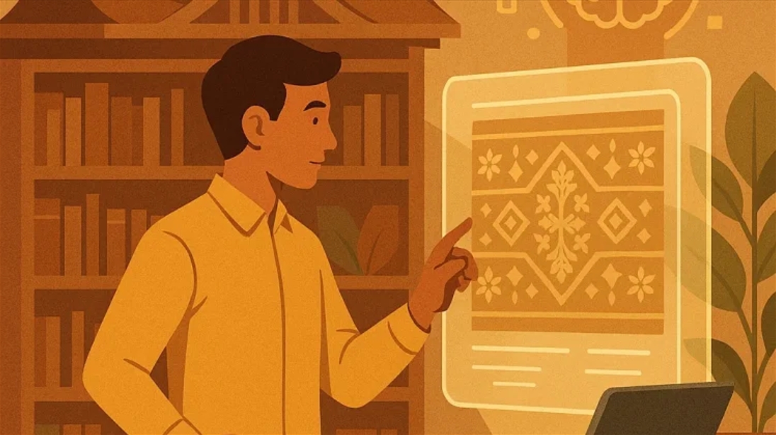 interaksi-komunitas-budaya-lokal-indonesia Sekelompok pemuda dalam komunitas lokal sedang berdiskusi mengenai pelestarian budaya tradisional Indonesia.