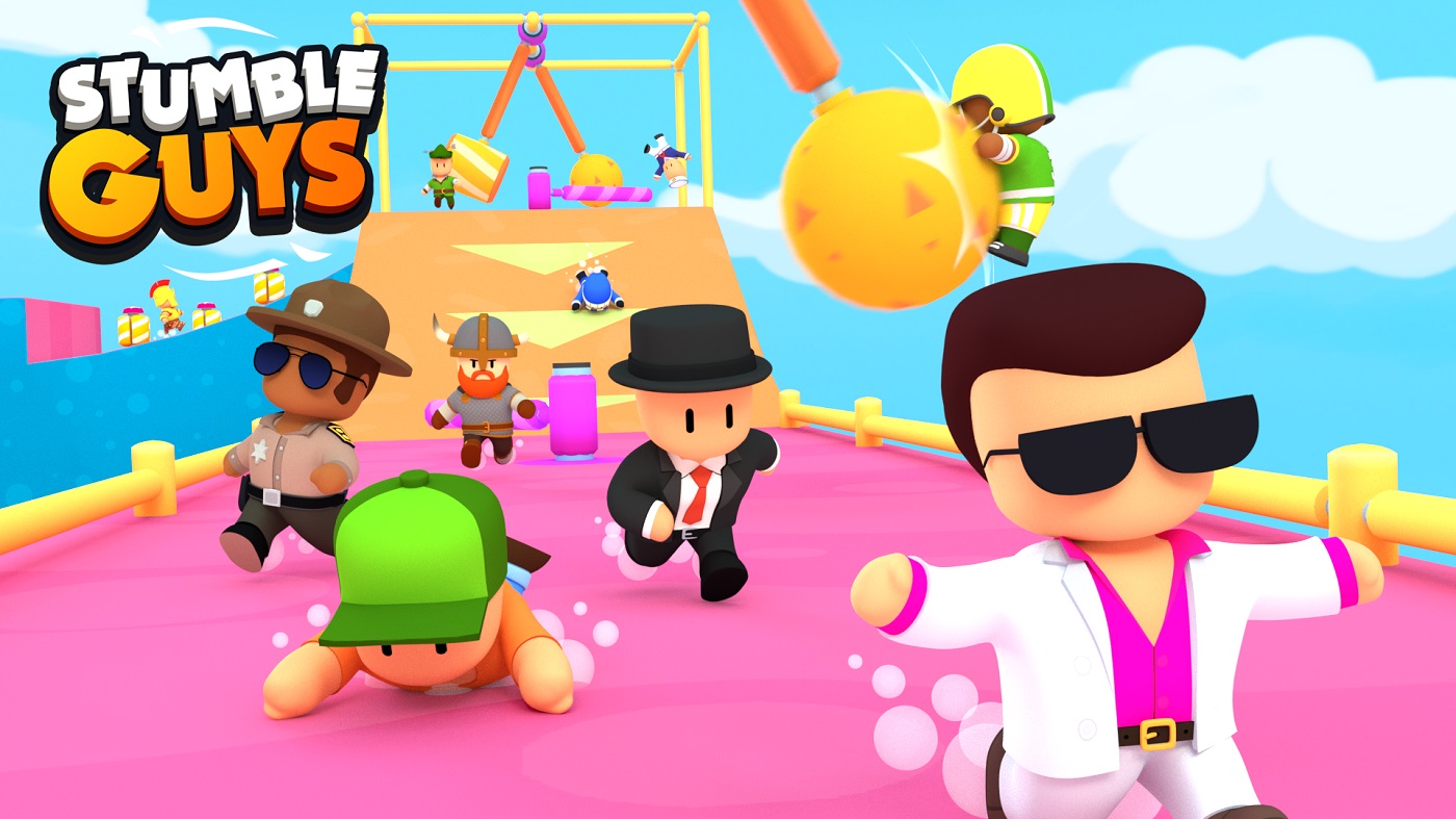 Gameplay Stumble Guys dengan karakter lucu melewati rintangan multiplayer