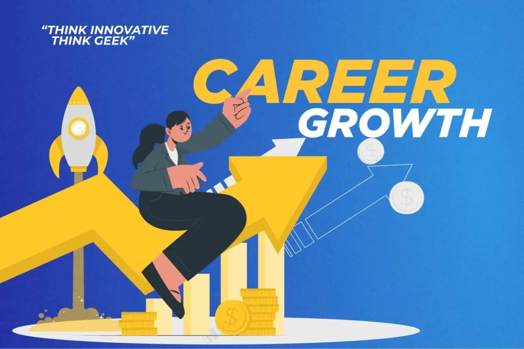 Seseorang sedang merancang roadmap pengembangan diri dan jenjang karir profesional di atas meja kerja yang rapi.