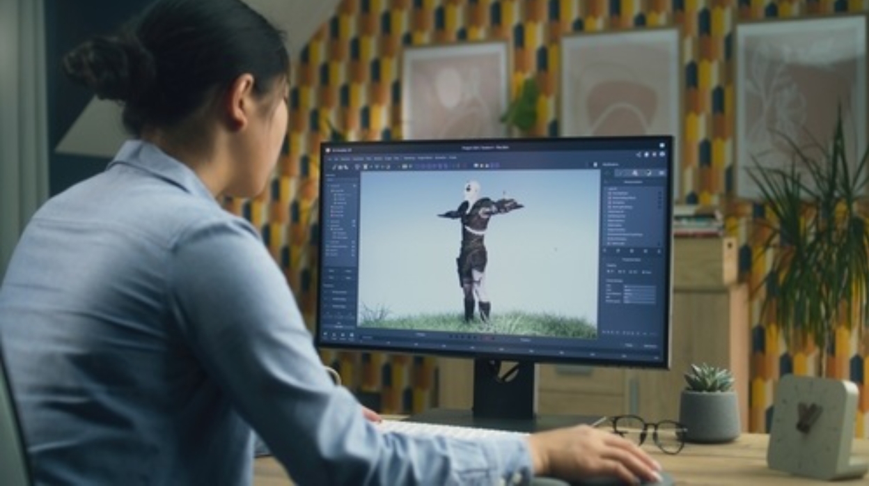 ilustrasi game lokal Indonesia dengan karakter khas budaya dan developer kreatif