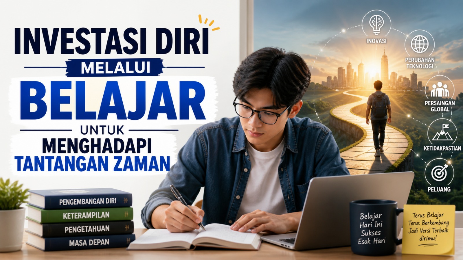 Ilustrasi pengembangan diri dan karir profesional di era digital