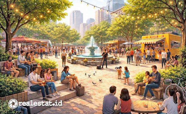 Urban Lifestyle Indonesia dan Kehidupan Kota Modern Urban lifestyle masyarakat Indonesia di lingkungan kota modern dengan ruang publik dan aktivitas komunitas